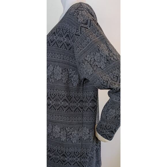 Victorias Secret Country VTG 90s Cardigan Small Oversized Gray Floral Geometric - Picture 5 of 9